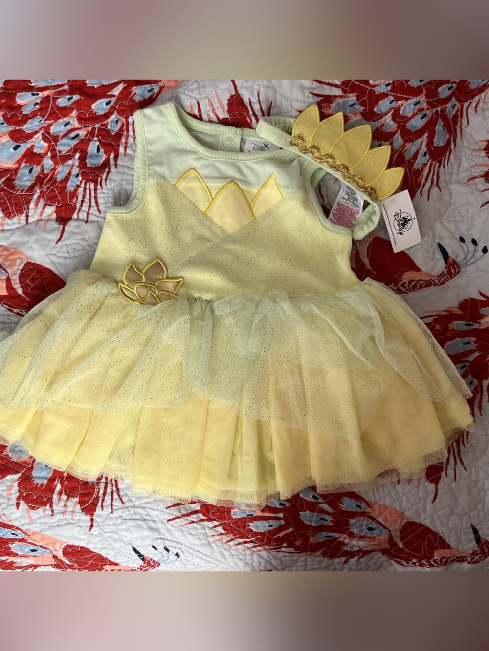 Tiana Princess and the frog onesie dress and headband!